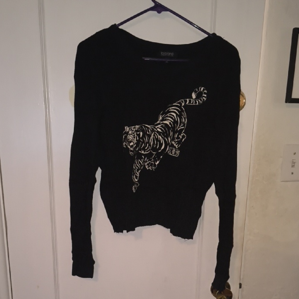 La La Land | Chic Black Tiger Graphic Sweatshirt